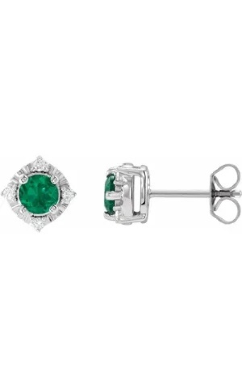 Lab-Grown Emerald Studs